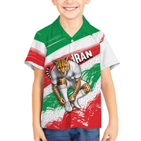 Personalized Iran Football Team Melli Kid Hawaiian Shirt Iranian Cheetah Patriotic Flag