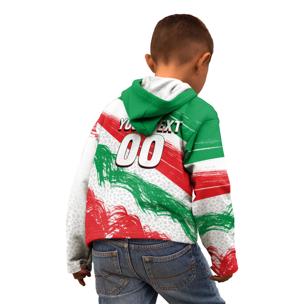Personalized Iran Football Team Melli Kid Hoodie Iranian Cheetah Patriotic Flag