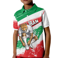 Personalized Iran Football Team Melli Kid Polo Shirt Iranian Cheetah Patriotic Flag