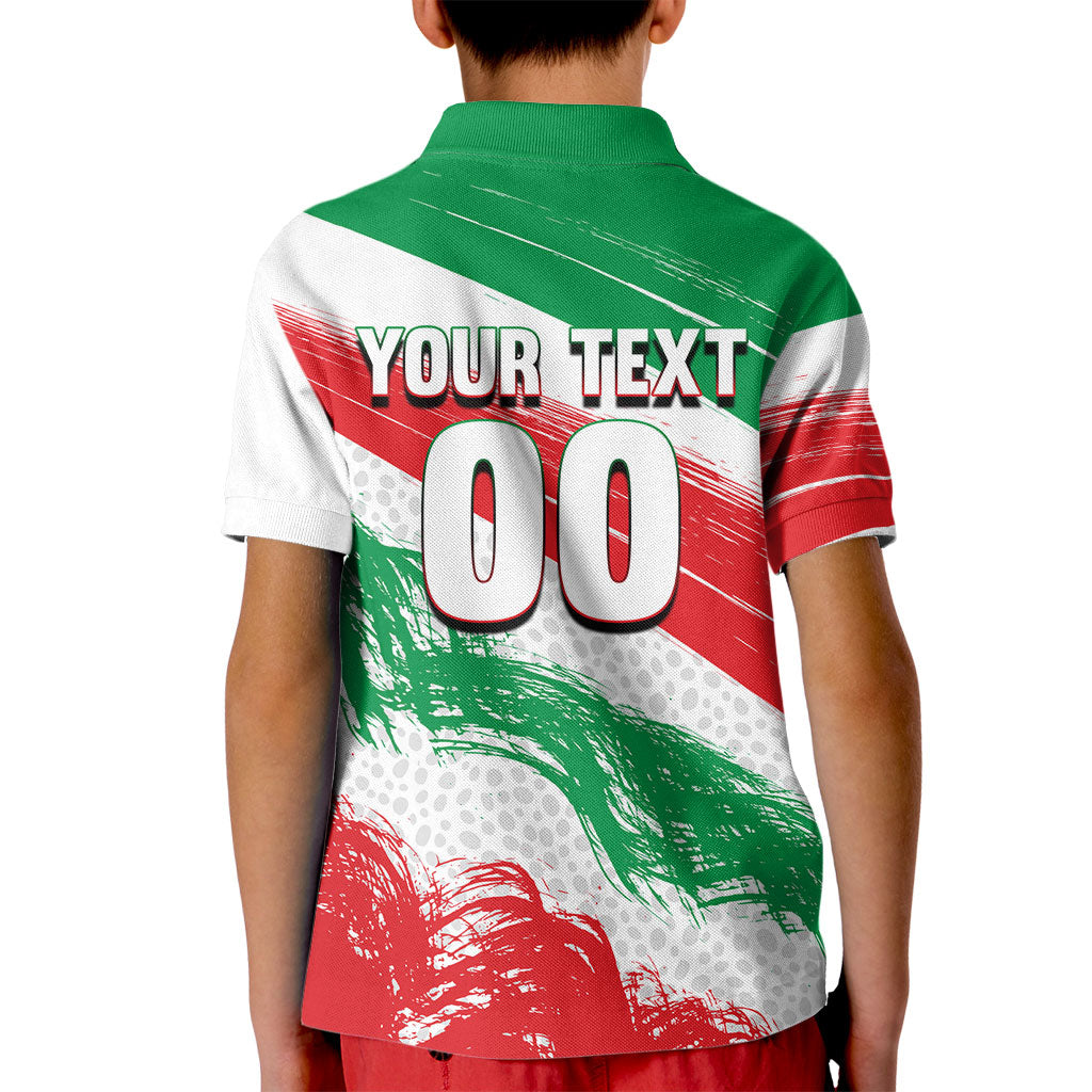 Personalized Iran Football Team Melli Kid Polo Shirt Iranian Cheetah Patriotic Flag