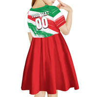 Personalized Iran Football Team Melli Kid Short Sleeve Dress Iranian Cheetah Patriotic Flag