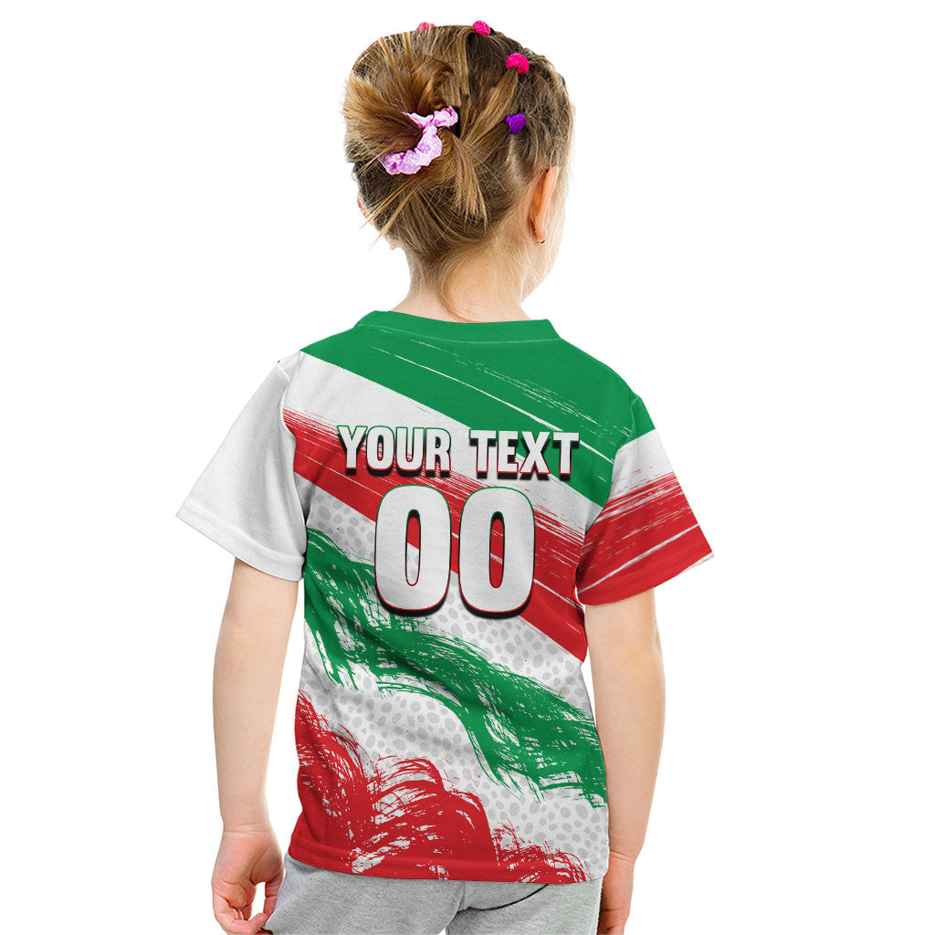 Personalized Iran Football Team Melli Kid T Shirt Iranian Cheetah Patriotic Flag
