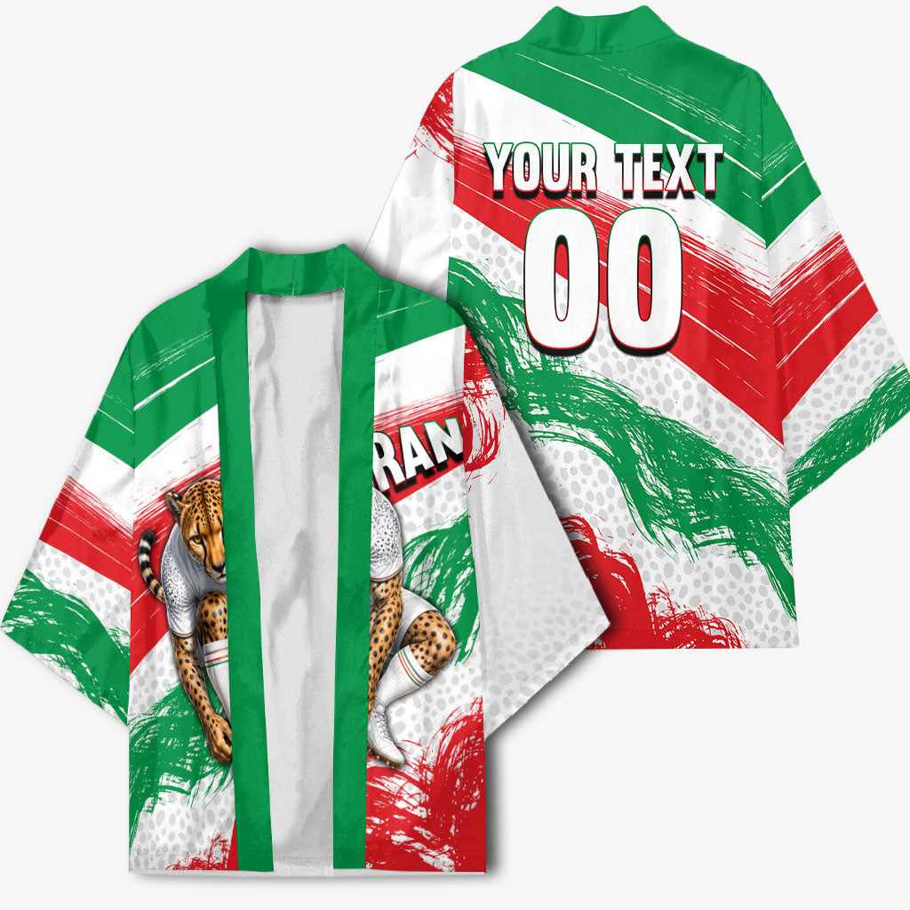 Personalized Iran Football Team Melli Kimono Iranian Cheetah Patriotic Flag