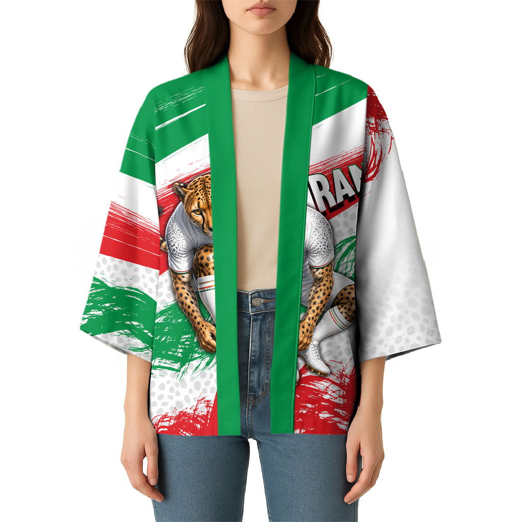 Personalized Iran Football Team Melli Kimono Iranian Cheetah Patriotic Flag