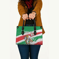 Personalized Iran Football Team Melli Leather Bag Iranian Cheetah Patriotic Flag