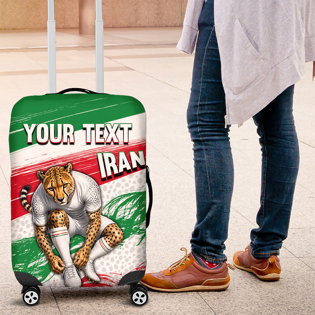 Personalized Iran Football Team Melli Luggage Cover Iranian Cheetah Patriotic Flag