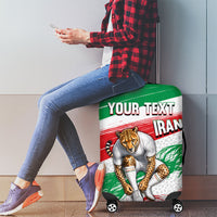 Personalized Iran Football Team Melli Luggage Cover Iranian Cheetah Patriotic Flag