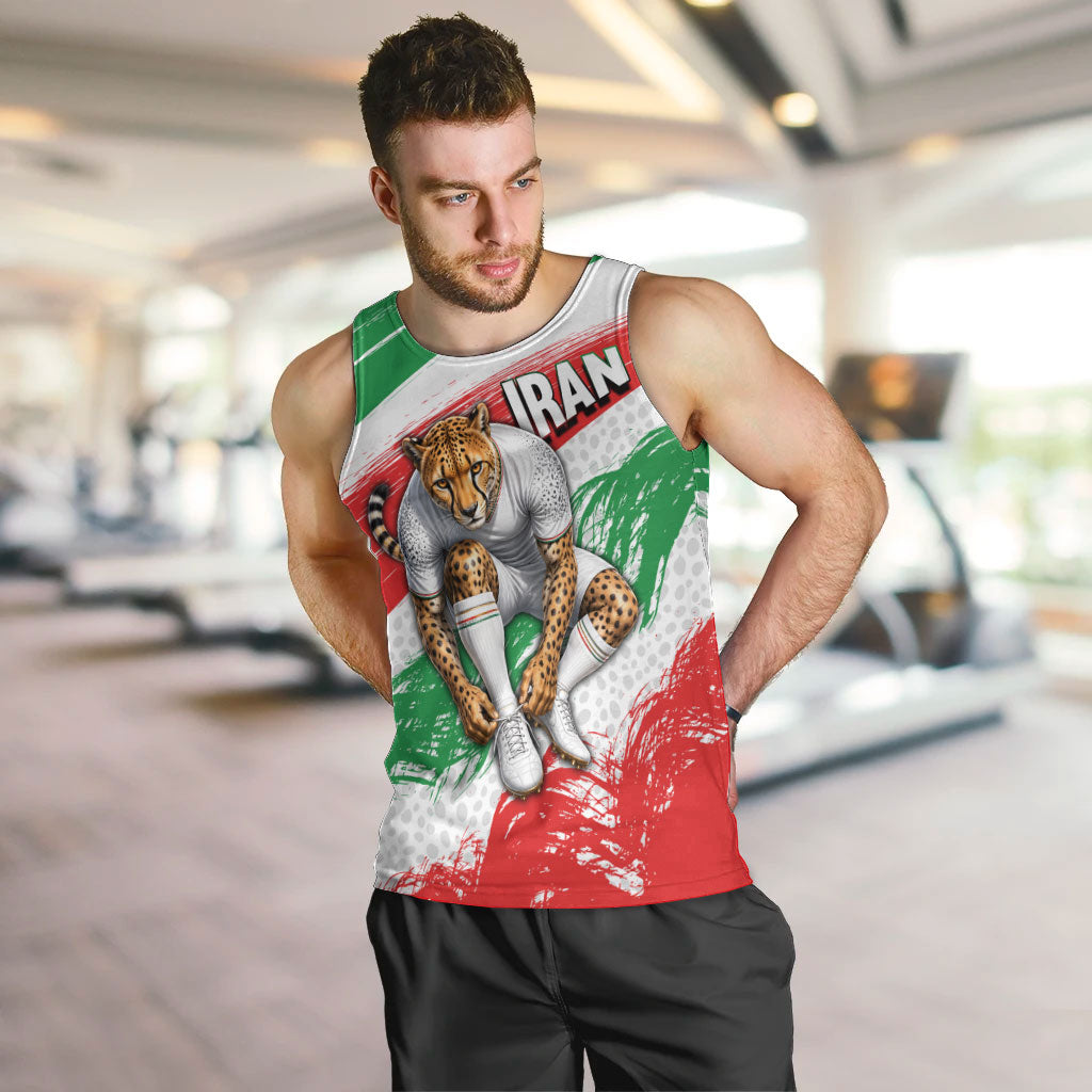 Personalized Iran Football Team Melli Men Tank Top Iranian Cheetah Patriotic Flag