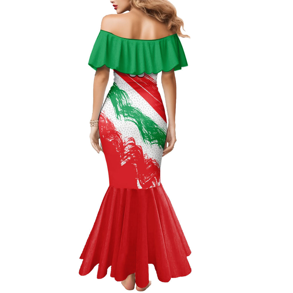 Personalized Iran Football Team Melli Mermaid Dress Iranian Cheetah Patriotic Flag
