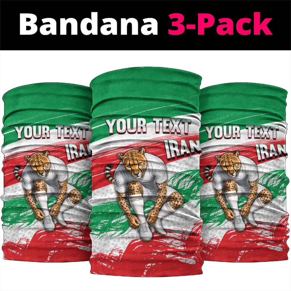 Personalized Iran Football Team Melli Neck Gaiter Iranian Cheetah Patriotic Flag