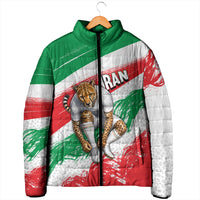 Personalized Iran Football Team Melli Padded Jacket Iranian Cheetah Patriotic Flag