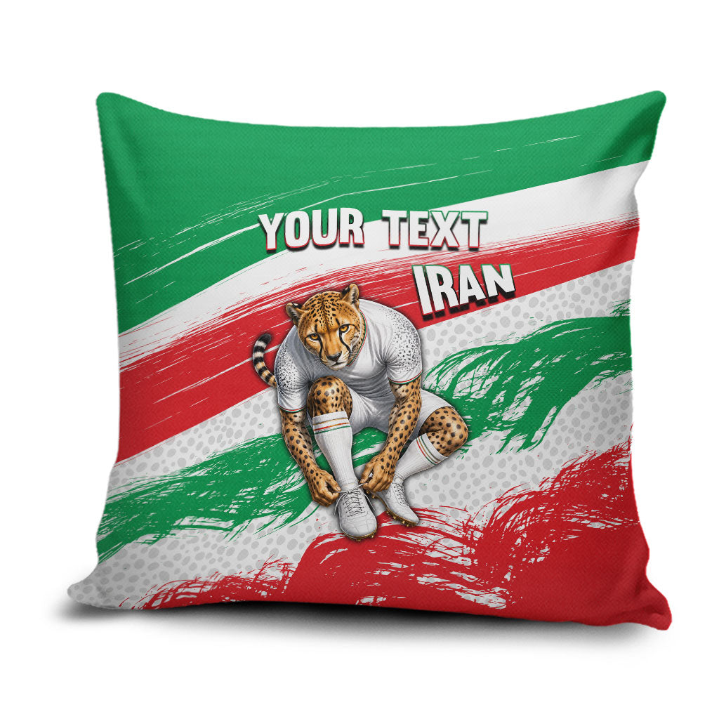 Personalized Iran Football Team Melli Pillow Cover Iranian Cheetah Patriotic Flag