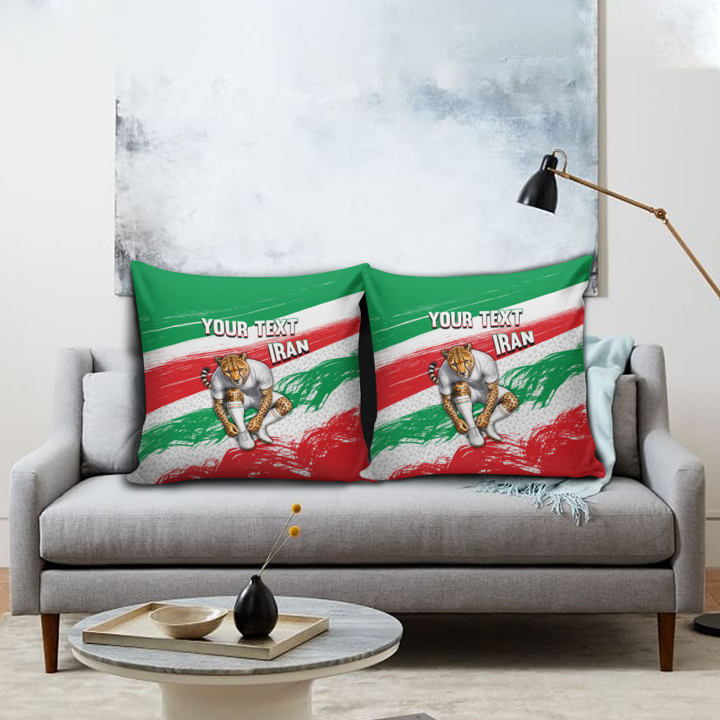 Personalized Iran Football Team Melli Pillow Cover Iranian Cheetah Patriotic Flag