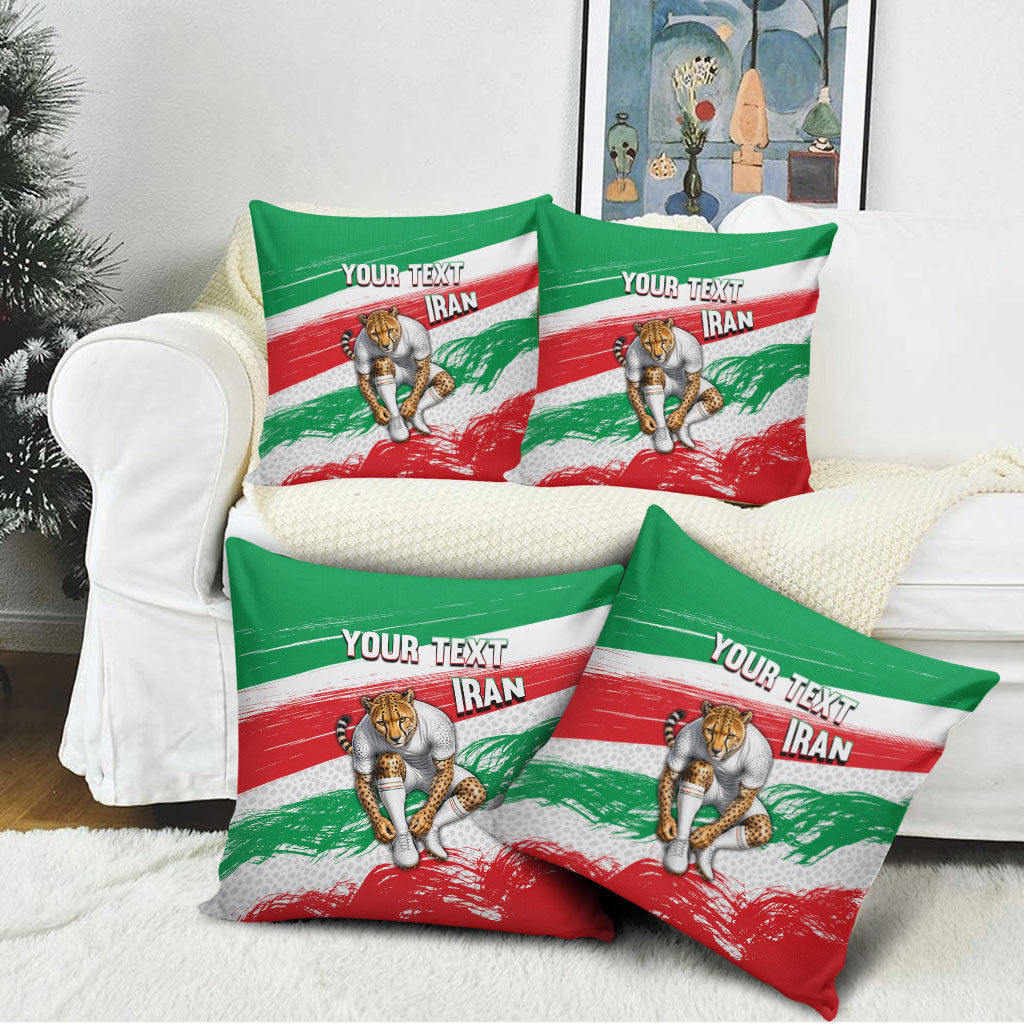 Personalized Iran Football Team Melli Pillow Cover Iranian Cheetah Patriotic Flag