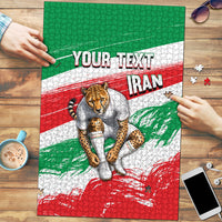 Personalized Iran Football Team Melli Puzzle Iranian Cheetah Patriotic Flag