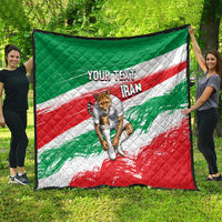 Personalized Iran Football Team Melli Quilt Iranian Cheetah Patriotic Flag