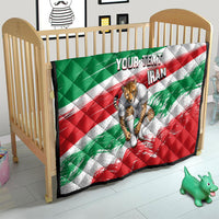Personalized Iran Football Team Melli Quilt Iranian Cheetah Patriotic Flag