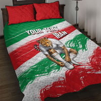 Personalized Iran Football Team Melli Quilt Bed Set Iranian Cheetah Patriotic Flag