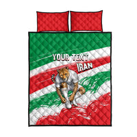 Personalized Iran Football Team Melli Quilt Bed Set Iranian Cheetah Patriotic Flag