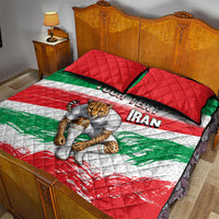 Personalized Iran Football Team Melli Quilt Bed Set Iranian Cheetah Patriotic Flag