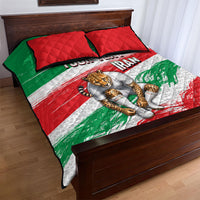 Personalized Iran Football Team Melli Quilt Bed Set Iranian Cheetah Patriotic Flag