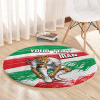 Personalized Iran Football Team Melli Round Carpet Iranian Cheetah Patriotic Flag