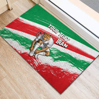 Personalized Iran Football Team Melli Rubber Doormat Iranian Cheetah Patriotic Flag