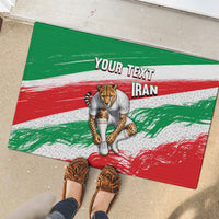 Personalized Iran Football Team Melli Rubber Doormat Iranian Cheetah Patriotic Flag