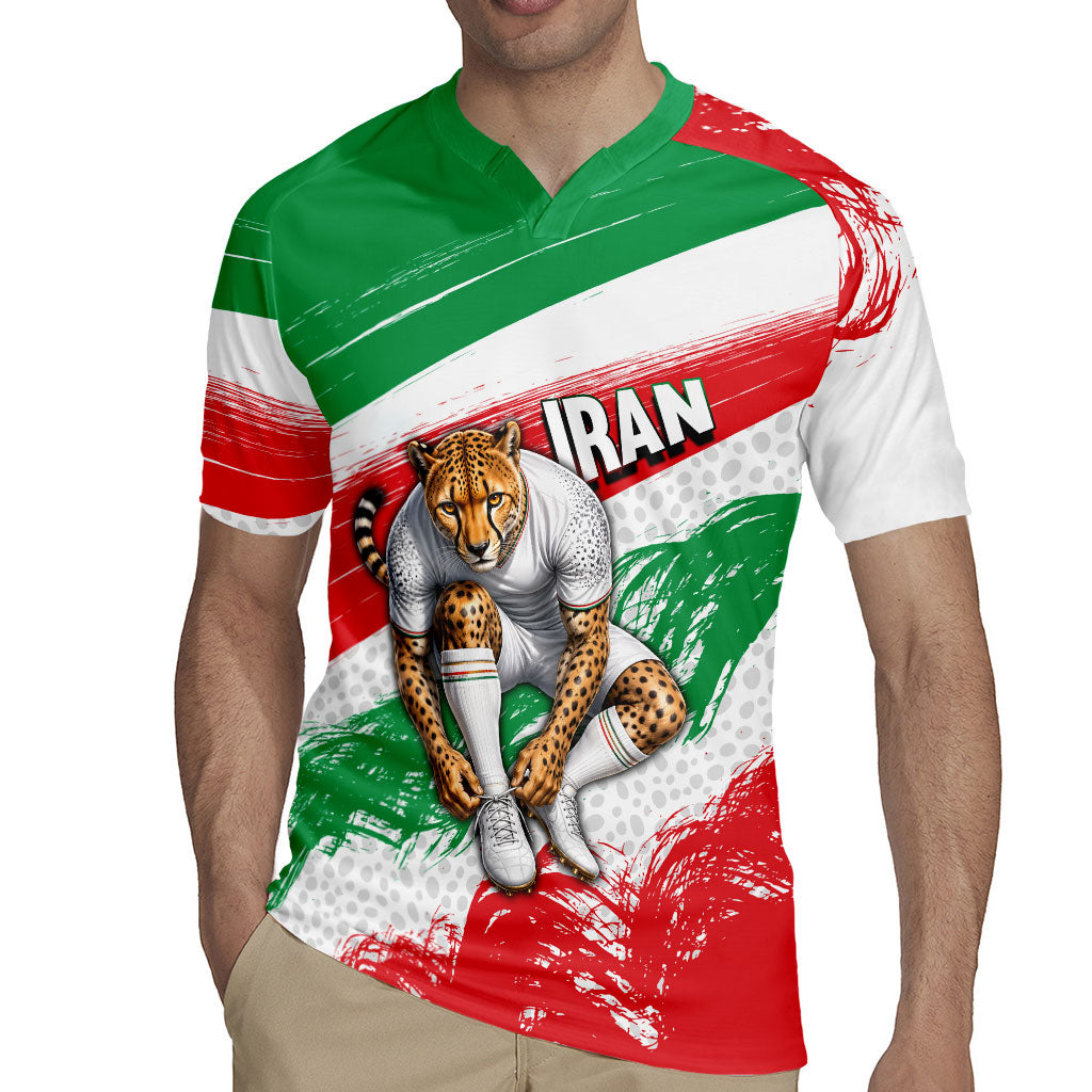 Personalized Iran Football Team Melli Rugby Jersey Iranian Cheetah Patriotic Flag