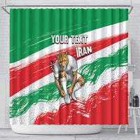 Personalized Iran Football Team Melli Shower Curtain Iranian Cheetah Patriotic Flag