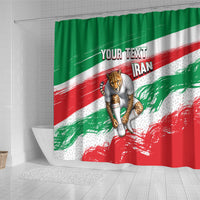 Personalized Iran Football Team Melli Shower Curtain Iranian Cheetah Patriotic Flag