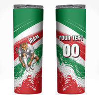 Personalized Iran Football Team Melli Skinny Tumbler Iranian Cheetah Patriotic Flag