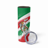 Personalized Iran Football Team Melli Skinny Tumbler Iranian Cheetah Patriotic Flag
