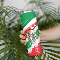 Personalized Iran Football Team Melli Skinny Tumbler Iranian Cheetah Patriotic Flag