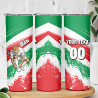 Personalized Iran Football Team Melli Skinny Tumbler Iranian Cheetah Patriotic Flag