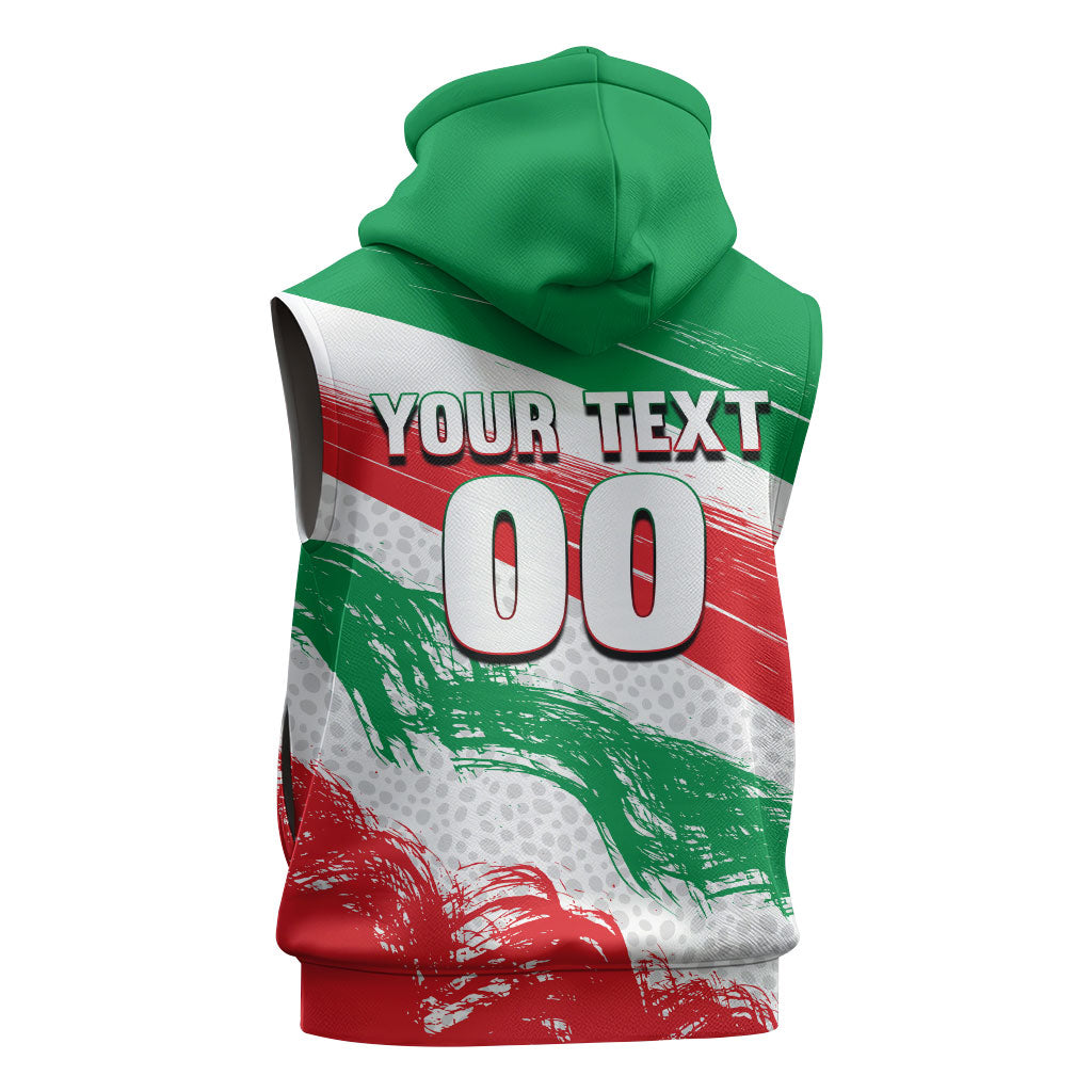 Personalized Iran Football Team Melli Sleeveless Hoodie Iranian Cheetah Patriotic Flag