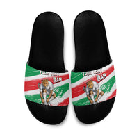 Personalized Iran Football Team Melli Slide Sandals Iranian Cheetah Patriotic Flag