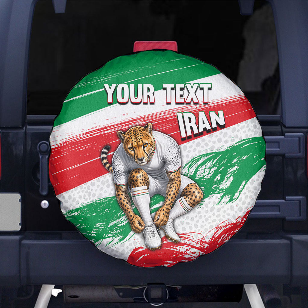Personalized Iran Football Team Melli Spare Tire Cover Iranian Cheetah Patriotic Flag