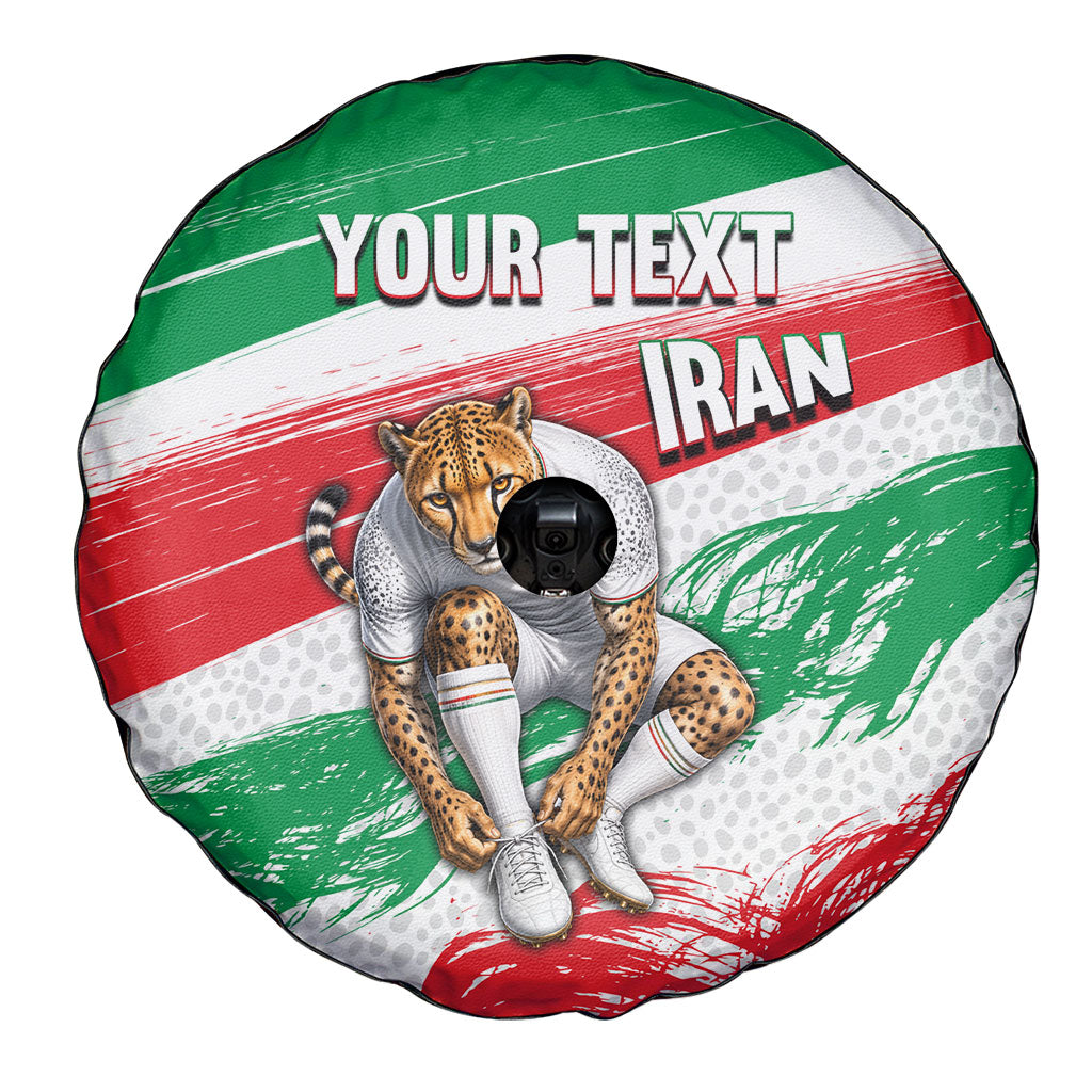 Personalized Iran Football Team Melli Spare Tire Cover Iranian Cheetah Patriotic Flag