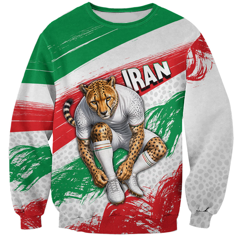 Personalized Iran Football Team Melli Sweatshirt Iranian Cheetah Patriotic Flag