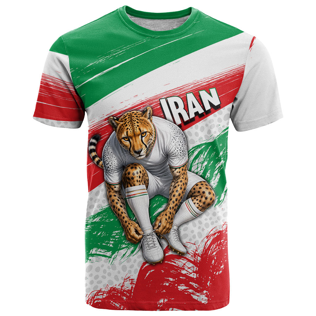 Personalized Iran Football Team Melli T Shirt Iranian Cheetah Patriotic Flag