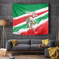 Personalized Iran Football Team Melli Tapestry Iranian Cheetah Patriotic Flag