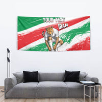 Personalized Iran Football Team Melli Tapestry Iranian Cheetah Patriotic Flag
