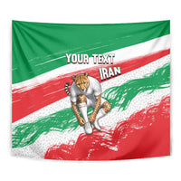 Personalized Iran Football Team Melli Tapestry Iranian Cheetah Patriotic Flag