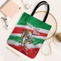 Personalized Iran Football Team Melli Tote Bag Iranian Cheetah Patriotic Flag