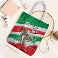 Personalized Iran Football Team Melli Tote Bag Iranian Cheetah Patriotic Flag