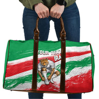 Personalized Iran Football Team Melli Travel Bag Iranian Cheetah Patriotic Flag