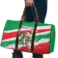 Personalized Iran Football Team Melli Travel Bag Iranian Cheetah Patriotic Flag