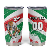 Personalized Iran Football Team Melli Tumbler Cup Iranian Cheetah Patriotic Flag