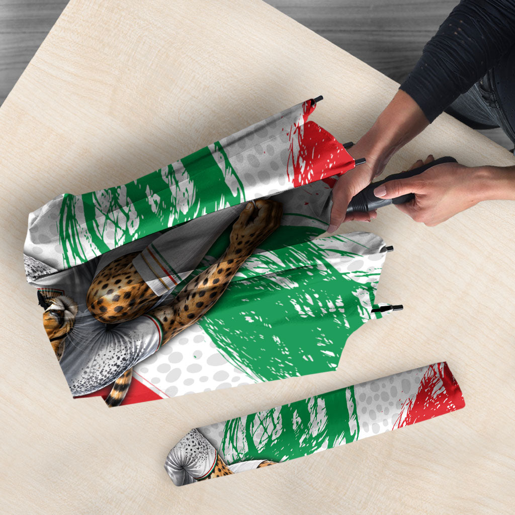 Personalized Iran Football Team Melli Umbrella Iranian Cheetah Patriotic Flag